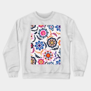 Happy Color Suzani Inspired Pattern Crewneck Sweatshirt